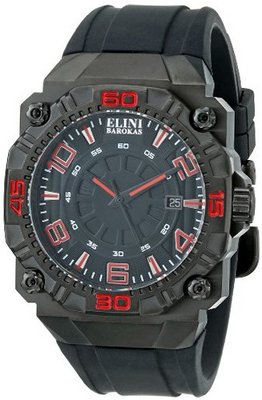 Elini Barokas 10318-BB-01RDA Comanche Analog Display Swiss Quartz Black