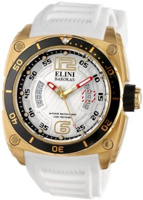 Elini Barokas Elini-10013-YG-02SBB Commander Analog Display Swiss Quartz White