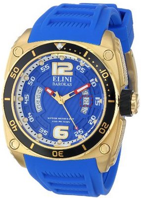 Elini Barokas ELINI-10013-YG-03-BB Commander Analog Display Swiss Quartz Blue