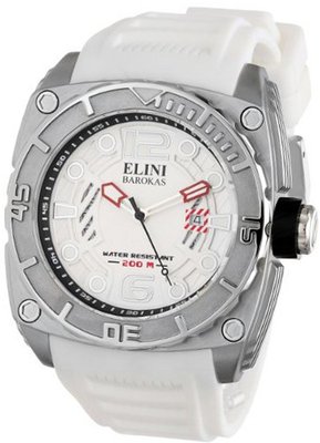 Elini Barokas Elini-10014-02S-WHT Commander Analog Display Swiss Quartz White