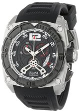Elini Barokas ELINI-17012-01 Commander Black Textured Dial Black Silicone Band