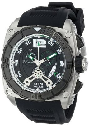 Elini Barokas ELINI-17012-01-GRNA Commander Analog Display Swiss Quartz Black