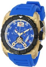 Elini Barokas ELINI-17012-YG-03 Commander Analog Display Swiss Quartz Blue