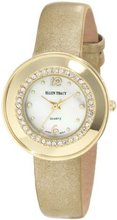 Ellen Tracy ET5041GD Gold Round Case Glitter Strap Genuine Leather Lining