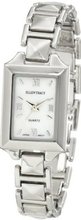 Ellen Tracy ET5044SL Square Dome Link Bracelet Silver Mother Of Pearl Dial