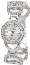 Ellen Tracy ET5047SL Silver Dial Circle Chain Link