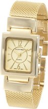 Ellen Tracy ET5048GD Gold Mesh Square Face Champagne Dial