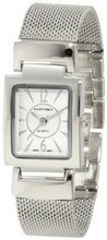 Ellen Tracy ET5048SL Silver Mesh Square Case Silver Dial