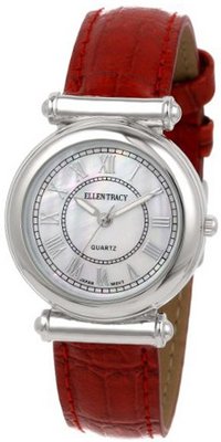 Ellen Tracy ET5052RD Round Case Red Strap