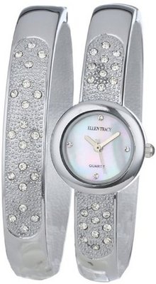 Ellen Tracy ET5053SL Silver Set Filigree Design Stones