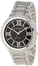 Ellen Tracy ET5062STK Silver Bracelet 70 Stones Gunmetal Sunray Dial