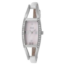ELLETIME EL20001S03C Steel Mother Of Pearl Pink Dial White Leather Strap