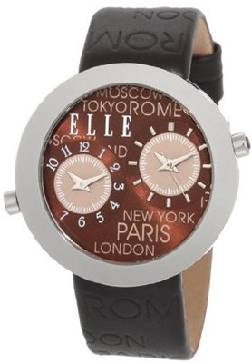 ELLETIME EL20033S02C Dual Time Brown City Strap