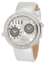 ELLETIME EL20038S03C Dual Time Silver Leather