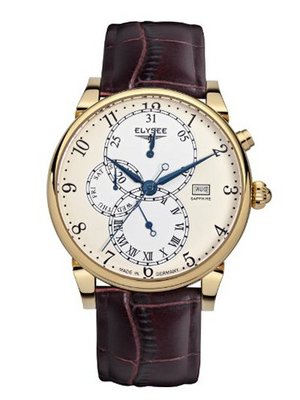 Elysee 42mm Daidalos Quartz Dress with Calendar and 24-Hr Sub-Dial 80515