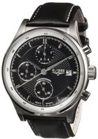 Elysee Quartz with Black Dial Analogue Display and Black Leather Strap 80505