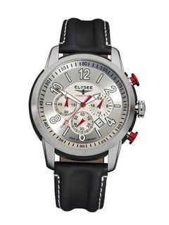 Elysee Race 1 Quartz with Silver Dial Chronograph Display and Multicolour Nylon Strap 80523