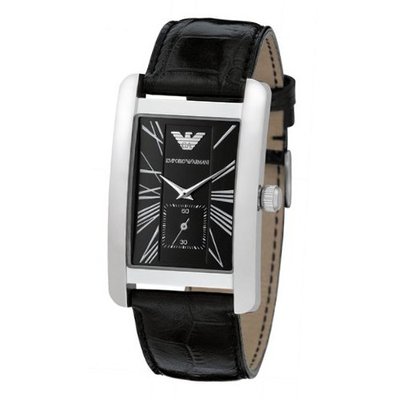 Emporio Armani AR0143 Classic Black Leather Band