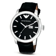 Emporio Armani AR0428 Black Leather Strap
