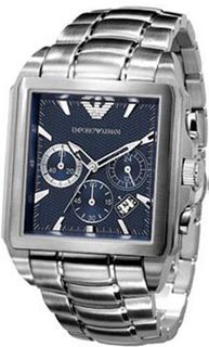 Emporio Armani AR0660 Silver Stainless-Steel Quartz with Blue Dial