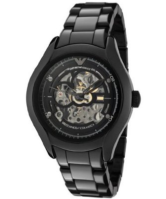Emporio Armani AR1427 Ceramica Black/Silver Skeletionized