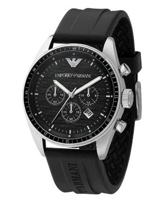 Emporio Armani , Chronograph Black Rubber Strap AR0527