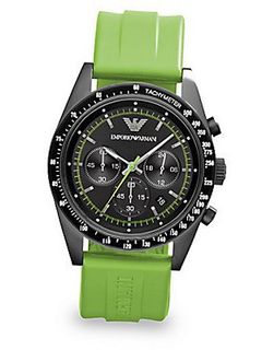 Emporio Armani , Chronograph Tazio Green Rubber Strap