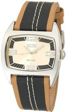 EOS New York 38LBLKTAN Striker Two Tone Leather Strap