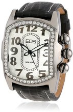 EOS New York Unisex 81LBLKSIL Vanguard Black Leather Strap