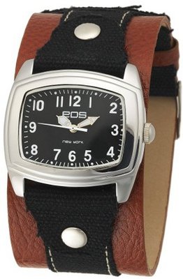 EOS New York Unisex 92LTOBBLK Fuse Two Tone Leather Strap