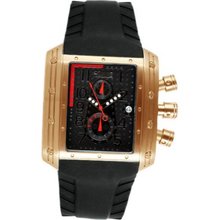 Equipe Big Block (Black Dial; Rubber Black Band; Rose Gold Bezel)