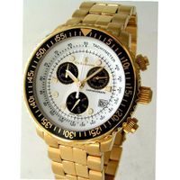 Eric Edelhausen "Apex" Gold Plated Dress Chronograph with Day and Date