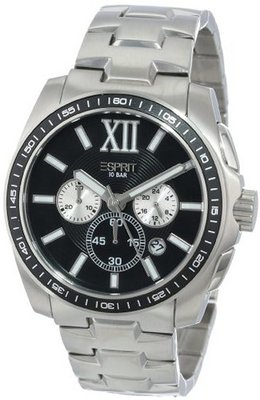 ESPRIT ES103591004 Meridian Chrono Silver Black Classic Fashion Analog Wrist