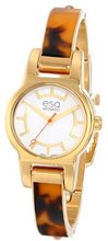 ESQ Movado 07101423 Nova Tortoise Toned Steel Case Bangle Bracelet Silver Dial