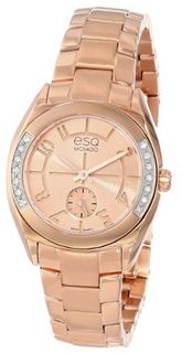 ESQ Movado 07101435 "Origin" Ionic Rose Gold-Plated Stainless Steel and Diamond