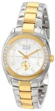 ESQ Movado 07101436 Origin Ionic Two-Tone Plated Stainless Steel Case Diamonds Bracelet Silver Dial