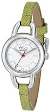 ESQ Movado 07101449 Status Stainless Steel Case Green Leather Strap White Dial