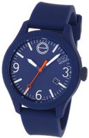 ESQ Movado Unisex 07301441 "ESQ ONE" Stainless Steel and Silicone Navy Blue with Orange and White Accents