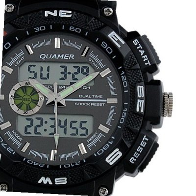 Brand New Rubber Strap Black Analog Digital Dual Dial Luxury Sport WS056