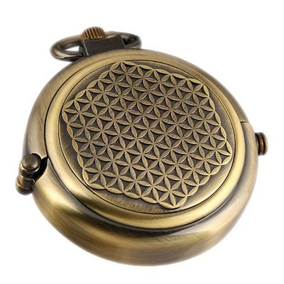 ESS Antique Copper Case Skeleton Black Dial Mechanical Pocket with Chain WP115