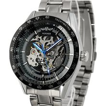 ESS Black Bezel Skeleton Stainless Steel Automatic Wrist WM174