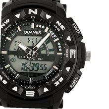 ESS Black Rubber Strap Analog Digital Dual Dial Luxury LED Sport WS082