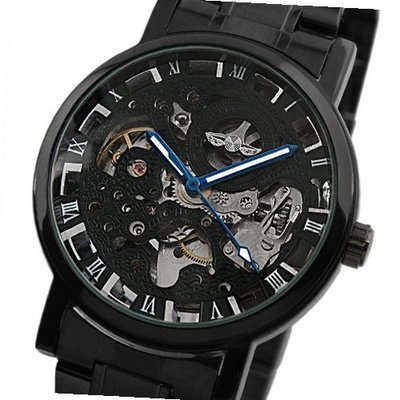 ESS Black Stainless Steel Skeleton Automatic Mechanical WM282