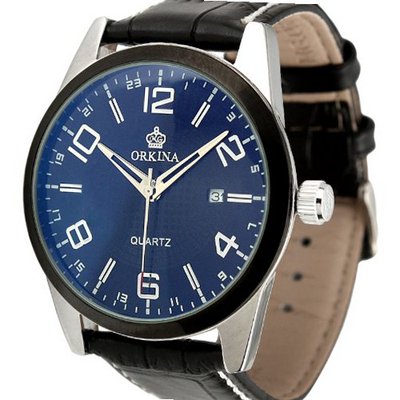 ESS Classic Black Dial Auto Date Leather Quartz Wrist WM311