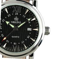 ESS Classic Value Date Display Black Elegant Leather Quartz Wrist WM313