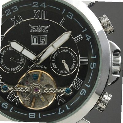 ESS  Gent Black Tourbillon Date Aviator Automatic Mechanical WM181