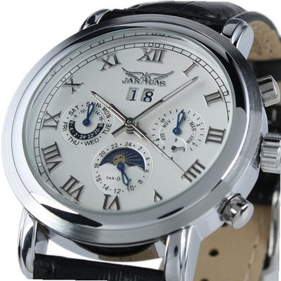 ESS Gent White Date Aviator 6 Hands Automatic Mechanical WM186
