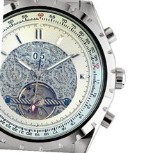 ESS  Gent White Tourbillon Aviator Skeleton Self-Wind Up Mechanical WM243