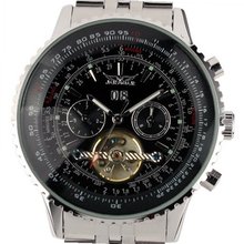 ESS  Gents Black Tourbillon Style Date Aviator Automatic Mechanical WM141