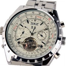 ESS  Gents White Tourbillon Style Date Aviator Automatic Mechanical WM142